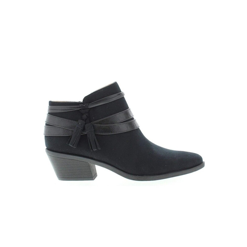 Life Stride Womens 6.5 W Black Paloma Faux Suede Zip Up Ankle Booties NIB MB2